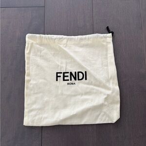 Fendi Cream Dust Bag with Black Logo